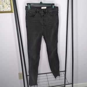 Madewell high rise cut off skinny jeans black size 28
